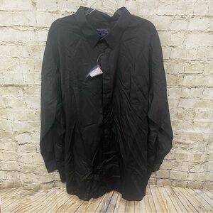 NEW KS Signature Solid Black Teflon Button Up Shirt